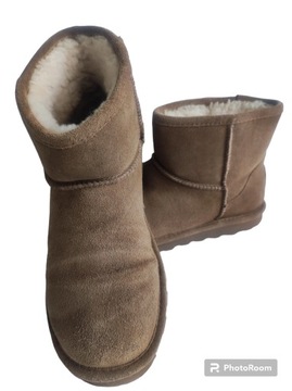 Bearpaw skórzane zamszowe botki śniegowce wełna owcza i skóra 40