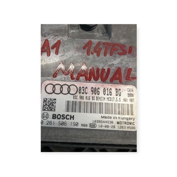 AUDI A1 8X 1.4 TFSI MANUÁLNÍ ECU ŘÍZENÍ JEDNOTKA MOTORU 03C906016BG