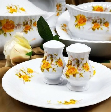 973 SERWIS OBIADOWY 6/27 Golden Rose IWONA CHODZIEŻ MALCER PORCELANA