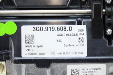 DISPLEJ HEAD UP VOLKSWAGEN PASSAT B8 3G0919608D