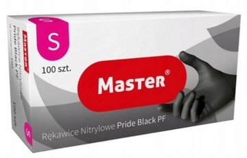 Master Rękawice Nitrylowe Pride Black 100 szt Rozmiar S