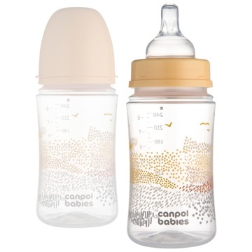 CANPOL BABIES BUTELKA ANTYKOLKOWA EASY START MOUNTAINS 240 ML BEŻOWA 3M+