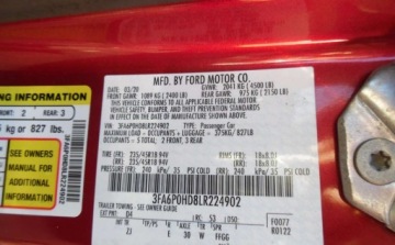 Ford Fusion 2020 Ford Fusion 2020r, 1.5 Benzyna. Uszkodzone prawy bok. Jezdzi. 1.5 Benzyna, zdjęcie 19