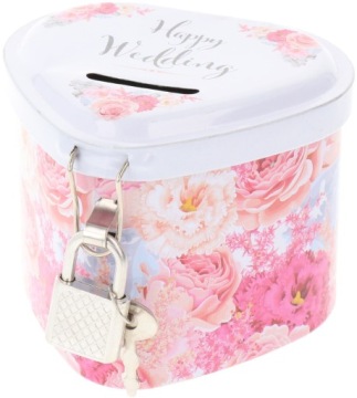 ЗАПИРАЮЩИЙСЯ МЕТАЛЛИЧЕСКИЙ ЯЩИК ДЛЯ ДЕНЕГ С ЗАМКОМ В ВИДЕ СЕРДЦА