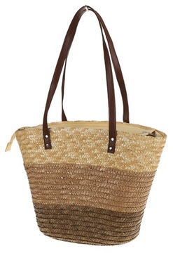 ЛЕТНЯЯ СУМКА-КОРЗИНА ПЛЕТНАЯ СОЛОМА НА ПЛЕЧЕ, ЛЕГКИЙ БЕЖЕВЫЙ