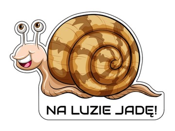 Naklejka na samochód ślimak JADĘ NA LUZIE Naklejki
