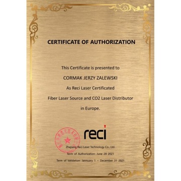 TUBA CO2 RECI W6 POLSKI DYSTRYBUTOR DO LASERA CO2 130-160 W GWARANCJA