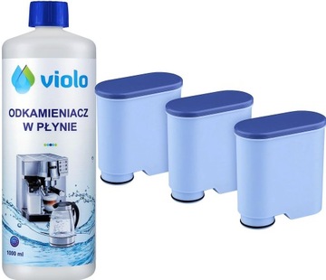3x FILTR do SAECO PHILIPS LatteGo 1x ODKAMIENIACZ 1000 ml