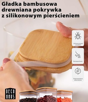 LIBWYS Банки для хранения с бамбуковой крышкой - набор 12 шт. (998)