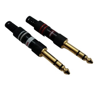 2 szt Wtyk Jack 6,3 mm stereo na kabel 6mm Vitalco