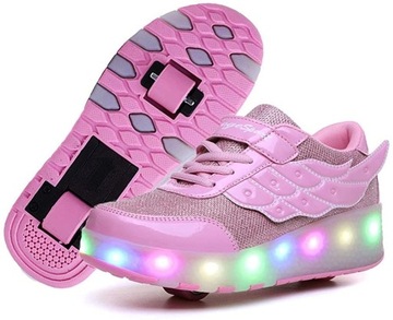 BUTOROLKI BUTY Z ROLKAMI ROLKI WROTKI LED r.33