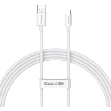 Baseus kabel USB A do Typ C PD 100W 1,5m biały P10320102214-02