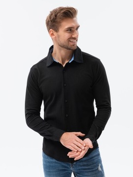 Pánska košeľa s dlhým rukávom K540 čierna XL
