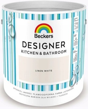 BECKERS K&B ЛАТЕКСНАЯ КРАСКА ДЛЯ ВАННОЙ И КУХНИ БЕЛАЯ 2,5л