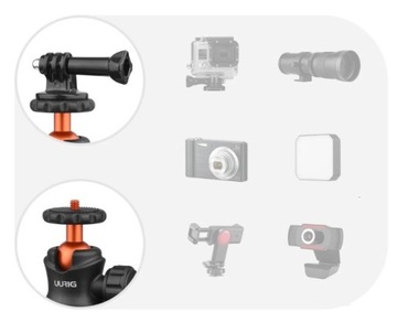 Магнитный держатель на присоске для камеры GoPro UURIG 1/4 дюйма