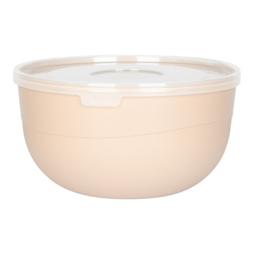 МИСКА КУХОННАЯ ПЛАСТИКОВАЯ С КРЫШКОЙ 1,2 Л, 16 СМ, БЕЖЕВАЯ.