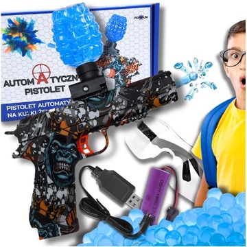 PISTOLET COLT GLOCK KULKI ŻELOWE WODNE AUTOMAT ORBEEZ BEZPIECZNY OKULARY