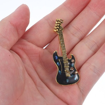 Брошь в виде гитары, металлический лацкан, женские подарки, булавка для воротника