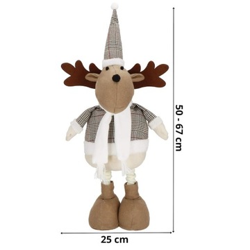 КРАСИВАЯ БОЛЬШАЯ ФИГУРА ТЕЛЕСКОПИЧЕСКИЕ НОЖКИ ДЛЯ РОЖДЕСТВЕНСКОГО ПОДАРКА 67см С ЭФФЕКТОМ ОЛЕНЯ