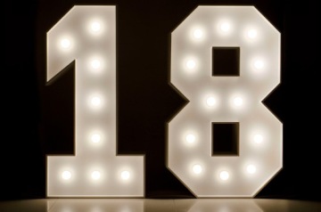 Подставка №1 со светодиодными лампочками на день рождения 100см.