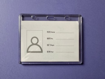 Чехол-держатель для удостоверения личности Горизонтальный, прозрачный/прозрачный, 3 шт.