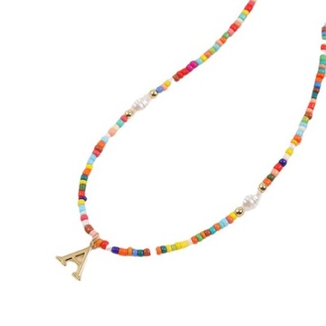 ЦВЕТНЫЕ БУСЫ ЦЕПОЧКА НА ШЕЮ ЗАЯВЛЕННЫЙ КУЛОН ОЖЕРЕЛЬЕ ОТДЕЛКА С ПИСЬМОМ