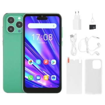 Телефон мобільний, смартфон 6,1-дюймовий екран HD зеленого кольору з карткою