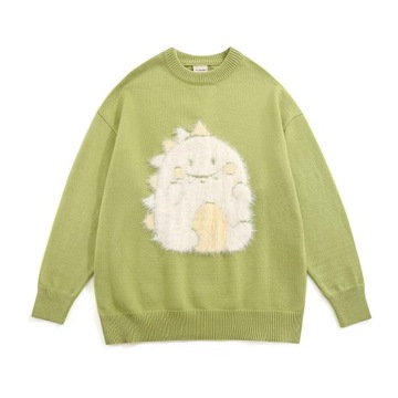 Men Cartoon Dinosaur Printing Pullover High Street