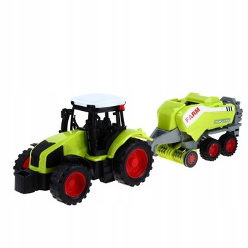 TRAKTOR Z MASZYNĄ ROLNICZĄ PRASA KOSTKUJĄCA