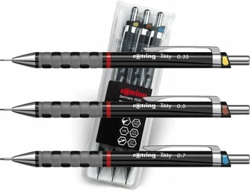 3 sztuki OŁÓWEK automatyczny ROTRING 0,35 0,5 0,7 mm ZESTAW