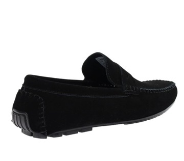 Мокасины мужские кожаные черного цвета со вставкой MEMORY FOAM SYSTEM, размер. 45