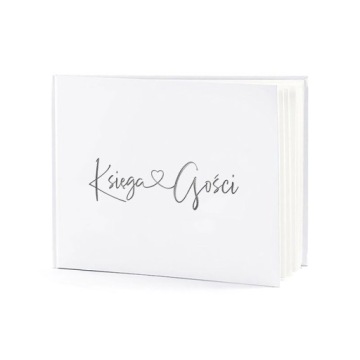 KSIĘGA GOŚCI weselnych z sercem SREBRNA