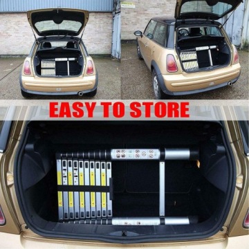 Лестница телескопическая 4,4 м, грузоподъемность 150 кг, противоскользящая, складная.