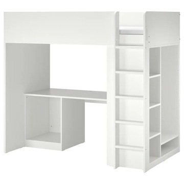 IKEA SMASTAD Rama łóżka na antresoli/biurko/szafa biały, 90x200 cm