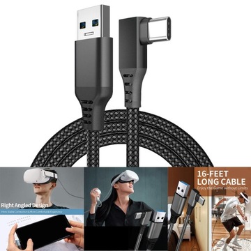 Кабель USB от A до C Кабель USB C, высокий, черный, 6 м, 20 футов