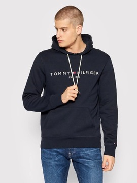 tommy hilfiger bluza meska z kapturem est 1985 granatowa bawełniana