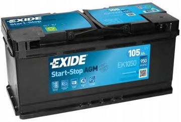 EXIDE EK1050 AGM 105Ah 950A START STOP P+