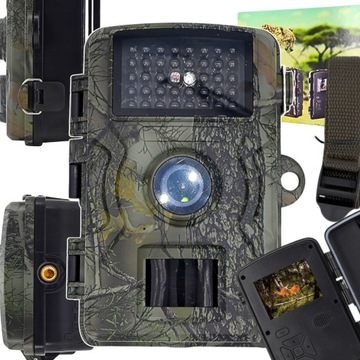 Fotopułapka Kamera Leśna Czujnik Ruchu Myśliwska Monitoring Full HD PL Menu