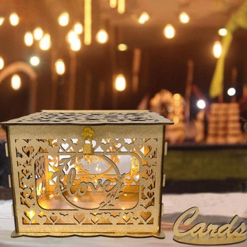 Коробка для свадебных открыток, полый романтический конверт для денег, сделанный своими руками