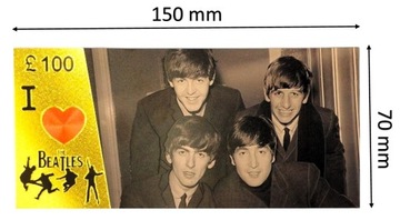 Уникальная позолоченная коллекционная банкнота THE BEATLES в ПОДАРОК
