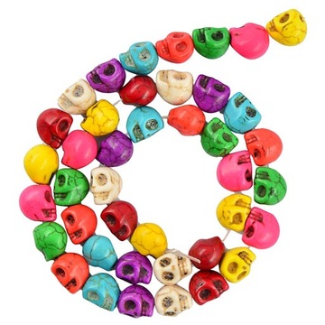 41 шт., 8х10 мм, разноцветные бирюзовые прокладки в виде черепа