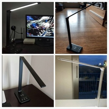 НАСТОЛЬНАЯ СВЕТОДИОДНАЯ СЕНСОРНАЯ ЛАМПА, 5 ЦВЕТОВ, РЕГУЛИРУЕМАЯ С БЕСПРОВОДНОЙ ЗАРЯДКОЙ