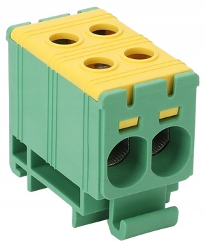 ZŁĄCZKA SZYNOWA Żółto-zielona 2 x 2,5-35mm² 135A TRACON FLEAL-35/2ZS