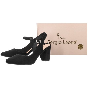 Buty Damskie Czółenka Sergio Leone Czarne PB 446