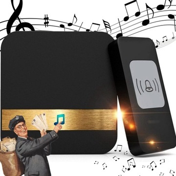 DZWONEK DO DRZWI BEZPRZEWODOWY WODOODPORNY RÓŻNE MELODIE IP44 ZASIĘG 300 m.