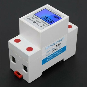 LICZNIK ENERGII 1-FAZOWY PODLICZNIK ENERGII PRĄDU JEDNOFAZOWY 5-80A LCD
