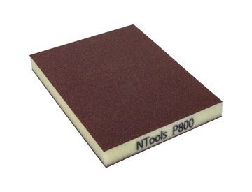 Gąbka ścierna dwustronna P800 120x100x13mm 1szt. NTools