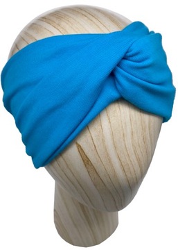 Opaska damska na głowę Turban Niebieska