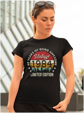 Tshirt VINTAGE 1984 LIMITED EDITION na 40 Urodziny S