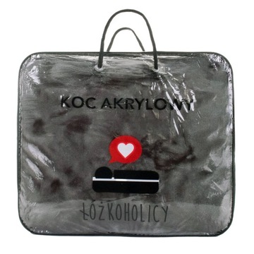 Koc GRUBY 160x200 AKRYLOWY gładki ciepły NARZUTA na łóżko YASEMIN grafit
